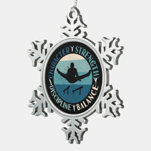 少年体操キャラクター力訓練 スノーフレークピューターオーナメント (右)