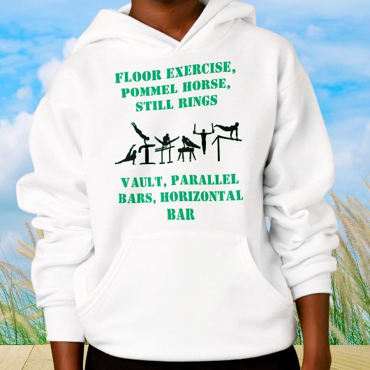 少年体操スキルフード付きスウェットシャツ（背中に自分の名前を付ける）