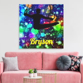 少年体操スチルリングや輪キャンバスアートと彼の名前 キャンバスプリント (インサイチュ (リビング))