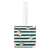 少年体操リングや輪パラレルバーポンメルホース キューブオーナメント (正面)