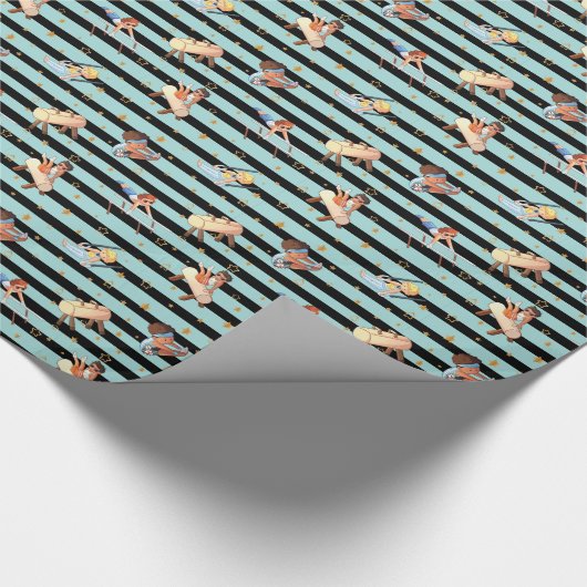 少年体操リングや輪パラレルバーポンメルホース ラッピングペーパー (角)