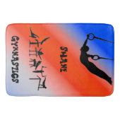 少年体操リングや輪愛国的赤白青 バスマット (正面)