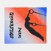 少年体操リングや輪愛国的赤白青 フリースブランケット (正面(横))