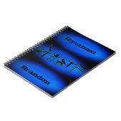 少年体操用青パーソナライズされたいらせんノート ノートブック (左側)