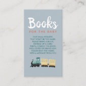 少年可愛い青い電車の旅の本ベビー エンクロージャーカード (正面)