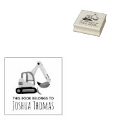 少年向けかわいい建設用ショベル 本のしおり ラバースタンプ (押印)