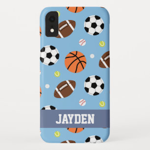 少年向けのスポーツボール柄 iPhone XRケース