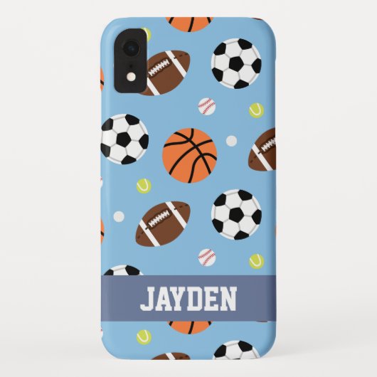 少年向けのスポーツボール柄 Case-Mate iPhoneケース (裏面)