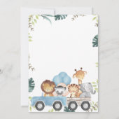 少年向けのベビーシャワー招待状による動物追い 招待状 (裏面)