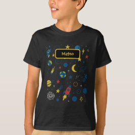 少年向けのロケットと星のギャラクシーTシャツ Tシャツ