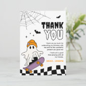少年向けの不気味なハロウィン誕生日お礼カード サンキューカード (スタンド正面)