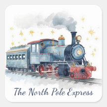 少年向けサンタ配送ステッカー | 青と金