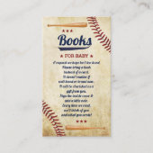 少年向けヴィンテージ野球ベイビーシャワーブックリクエスト エンクロージャーカード (正面)