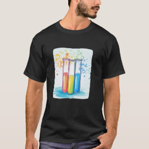 少年向け学の試験管ラボで笑い声と Tシャツ
