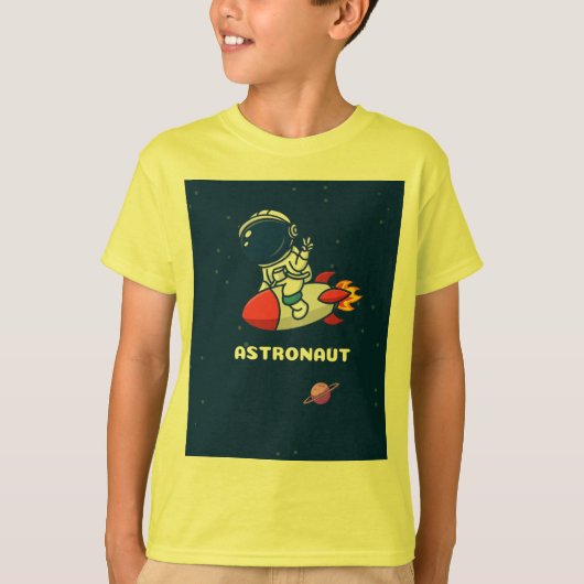 少年向け宇宙飛行士デザインTシャツ Tシャツ (正面)