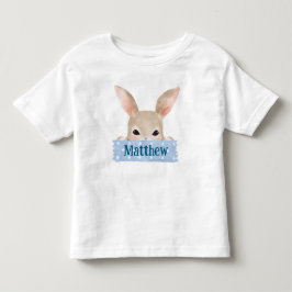 少年向け水彩ブルーイースターバニーTシャツ トドラーTシャツ
