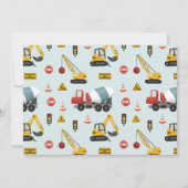 少年向け現代的な建設デザインの誕生日写真 サンキューカード (裏面)