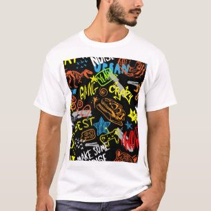 少年向け落書き – 手書き冷却感 Tシャツ