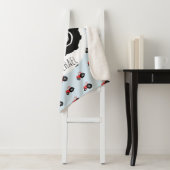 少年向け赤いトラクターパターン(名前キッズ) シェルパブランケット (インサイチュ)