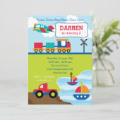 少年向け輸送誕生日招待状 招待状 (スタンド正面)