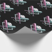 少年向け野球ドリップこうもり-クール Youth ラッピングペーパー (角)