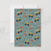 少年向け 青いレーシングカーの誕生日 サンキューカード (裏面)