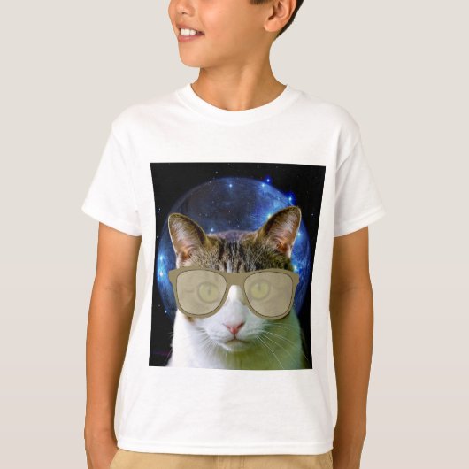 少年向けCAT Tシャツ、子供向け宇宙CAT Tシャツ (正面)