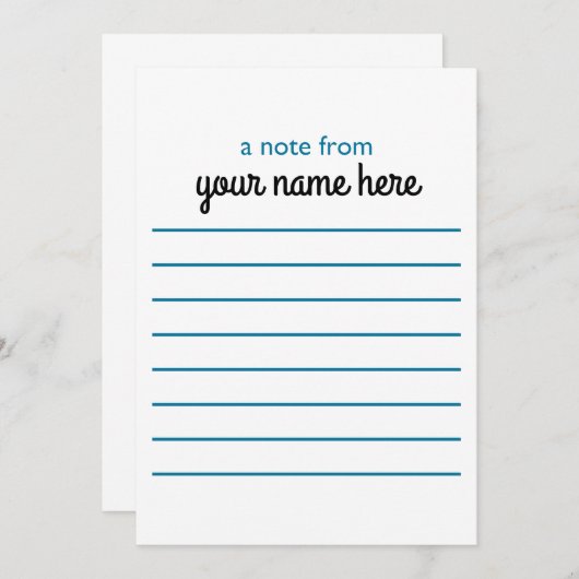 少年向パーソナライズされたけの裏打ちノート サンキューカード (正面/裏面)