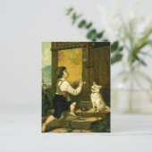 少年吹の泡ヴィンテージイラストレーション ポストカード (スタンド正面)