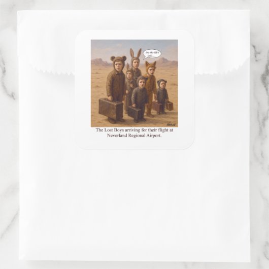 少年失ったたちは逃げ出すために到着した スクエアシール (バッグ)