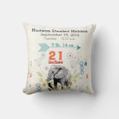 少年子供部屋ベビー誕生スタットエレファントアローパターン クッション (正面)