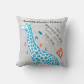 少年子供部屋ベビー誕生スタットキリン矢印パターン クッション (正面)