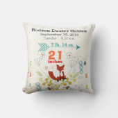 少年子供部屋ベビー誕生状態キツネ矢印パターン クッション (正面)