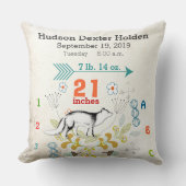 少年子供部屋ベビー誕生状態キツネ矢印パターン クッション (正面)