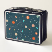 少年宇宙カッコいい惑星ロケットパーソナライズされた メタルランチボックス (裏面)