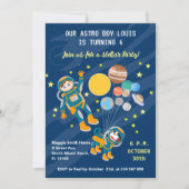 少年宇宙飛行士の夢 誕生日パーティー 招待状 (正面)