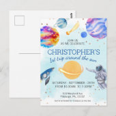 少年宇宙飛行士の宇宙誕生日パーティー ポストカード (正面/裏面)