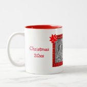 少年小妖精や小人リースクリスマスフォトパーソナライズされたー ツートーンマグカップ (左)