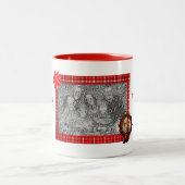 少年小妖精や小人リースクリスマスフォトパーソナライズされたー ツートーンマグカップ (中央)