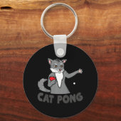 少年少女のためのキッズテーブルテニス猫 キーホルダー (正面)