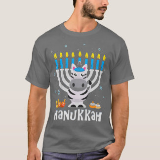 少年少女のためのキッズユダヤ人ゼブラハヌッカパジャマ Tシャツ