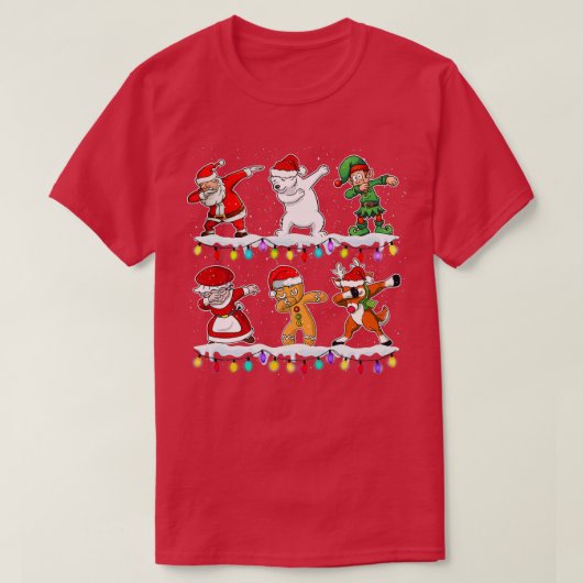 少年少女の子供のためのクリスマスダビングサンタギフト Tシャツ (デザイン正面)