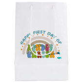 少年少女の幼稚園の初日 ミディアムペーパーバッグ (裏面)