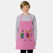 少年少女の手に手を携えた幼稚園 エプロン (着用した状態)