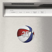 少年少女の赤い青のバスケットボールチームカラー マグネット (インサイチュ (食洗機))