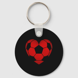 少年少女キッズのためのバレンタインデーサッカー ハート キーホルダー
