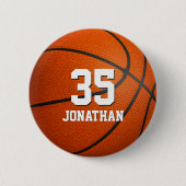 少年少女バスケットボールパーソナライズされた 缶バッジ (正面)