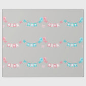 少年少女ピンクブルーバナージェンダーリビールドパーティー ラッピングペーパー (フラット)
