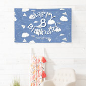 少年少女紙飛行機お誕生日おめでとう 横断幕 (インサイチュ)