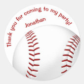 少年少女野球ソフトボール感謝していパーティーお前 ラウンドシール (正面)